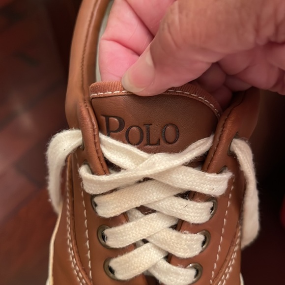 Polo by Ralph Lauren brown leather textured. Pre owned some flaws. - Picture 10 of 11